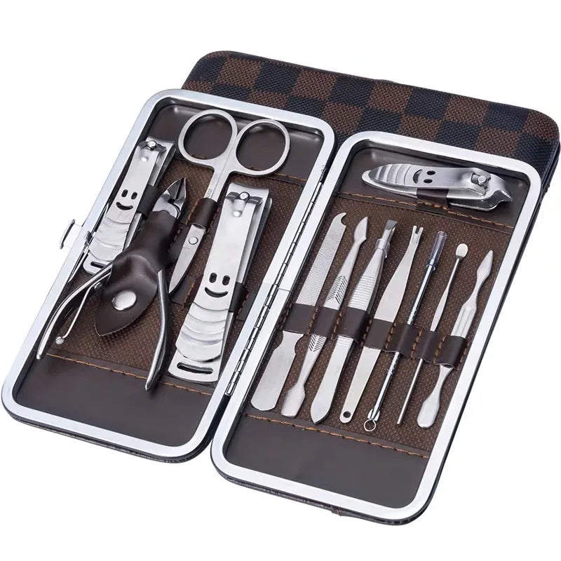 Kit Cortador De Unha Manicure Portatil Estojo Pinca Tesoura