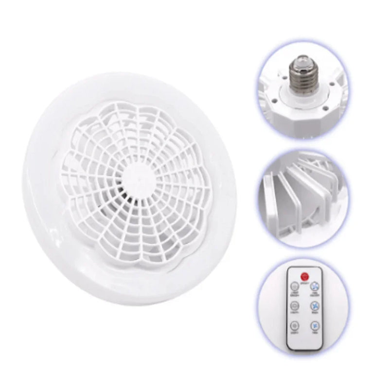 Ventilador De Teto Fechado Com Luz Conjunto Mini Lâmpada De 10,2 Polegadas Branca 30W Resfriamento Controle Remoto