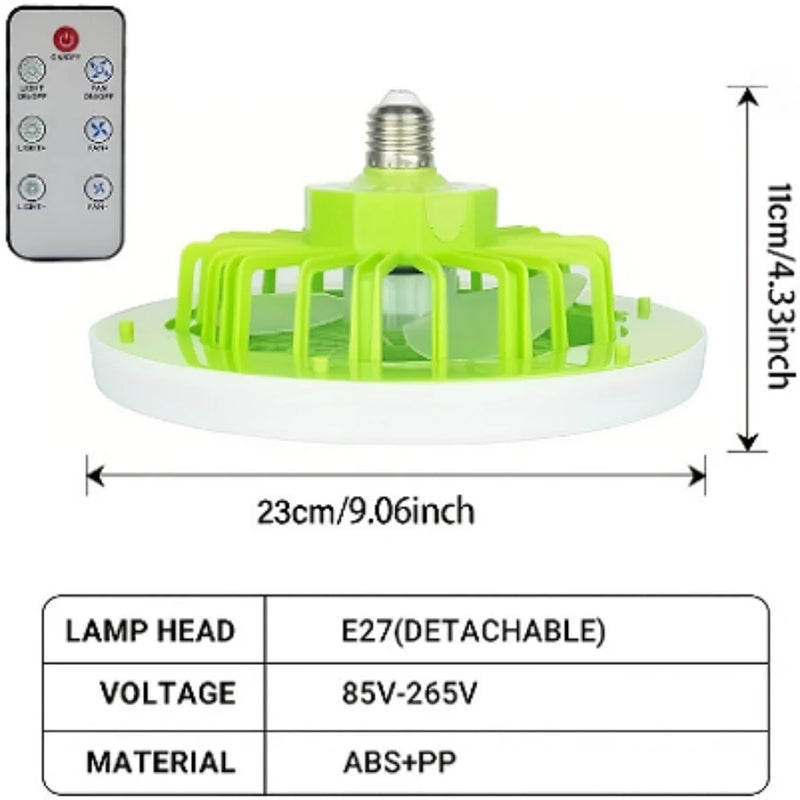 Ventilador De Teto Fechado Com Luz Conjunto Mini Lâmpada De 10,2 Polegadas Branca 30W Resfriamento Controle Remoto