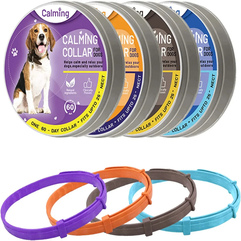 Coleira para acalmar para animais de estimação ajustável cães e gatos alivia a ansiedade remove inquietação proteção relaxamento suprimentos para animais de estimação