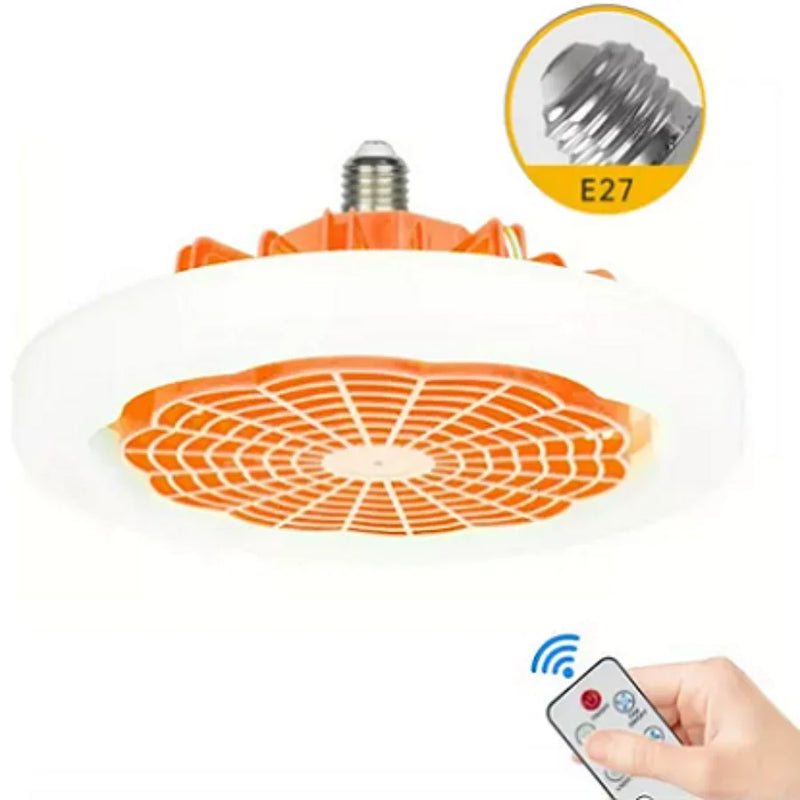 Ventilador De Teto Fechado Com Luz Conjunto Mini Lâmpada De 10,2 Polegadas Branca 30W Resfriamento Controle Remoto