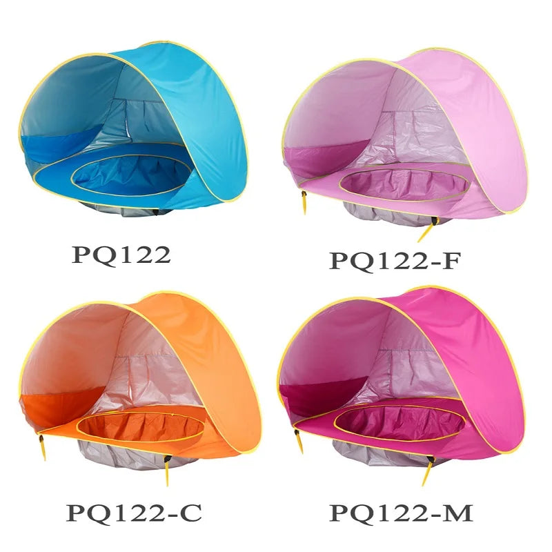 Tenda de praia portátil para bebês, sombra para piscina, proteção solar, abrigo para crianças, brinquedos ao ar livre, piscina, casa de brincar, brinquedos