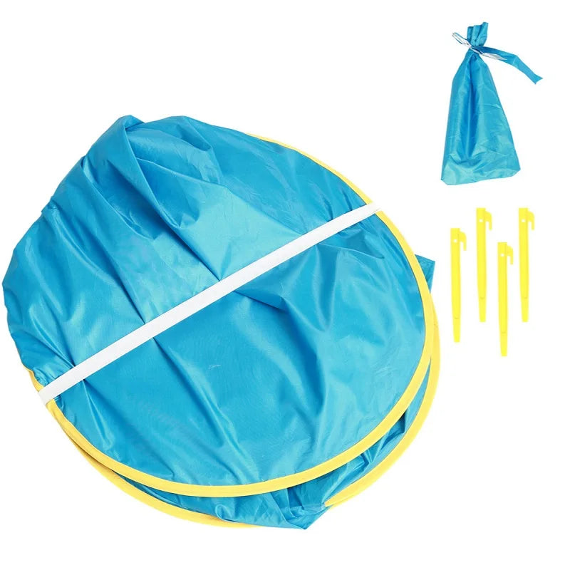 Tenda de praia portátil para bebês, sombra para piscina, proteção solar, abrigo para crianças, brinquedos ao ar livre, piscina, casa de brincar, brinquedos